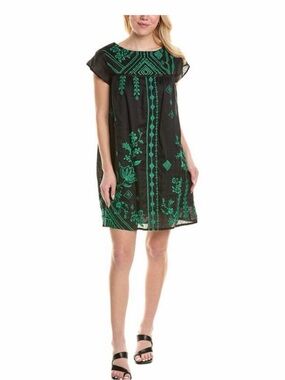 Johnny Was Willow Petal Sleeve Tunic Shift Dress  size M Embroidered Spring